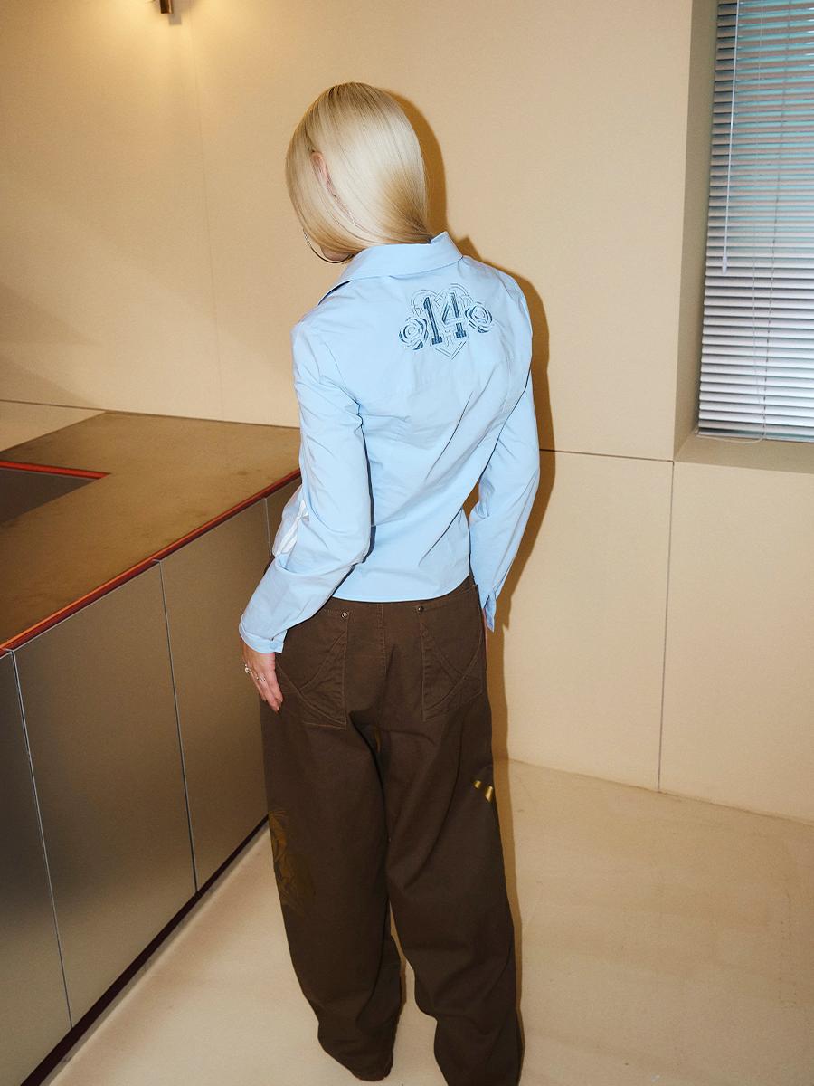 ASYMMETRY ZIPPER SHIRTS SKY BLUE(2/21 예약배송)