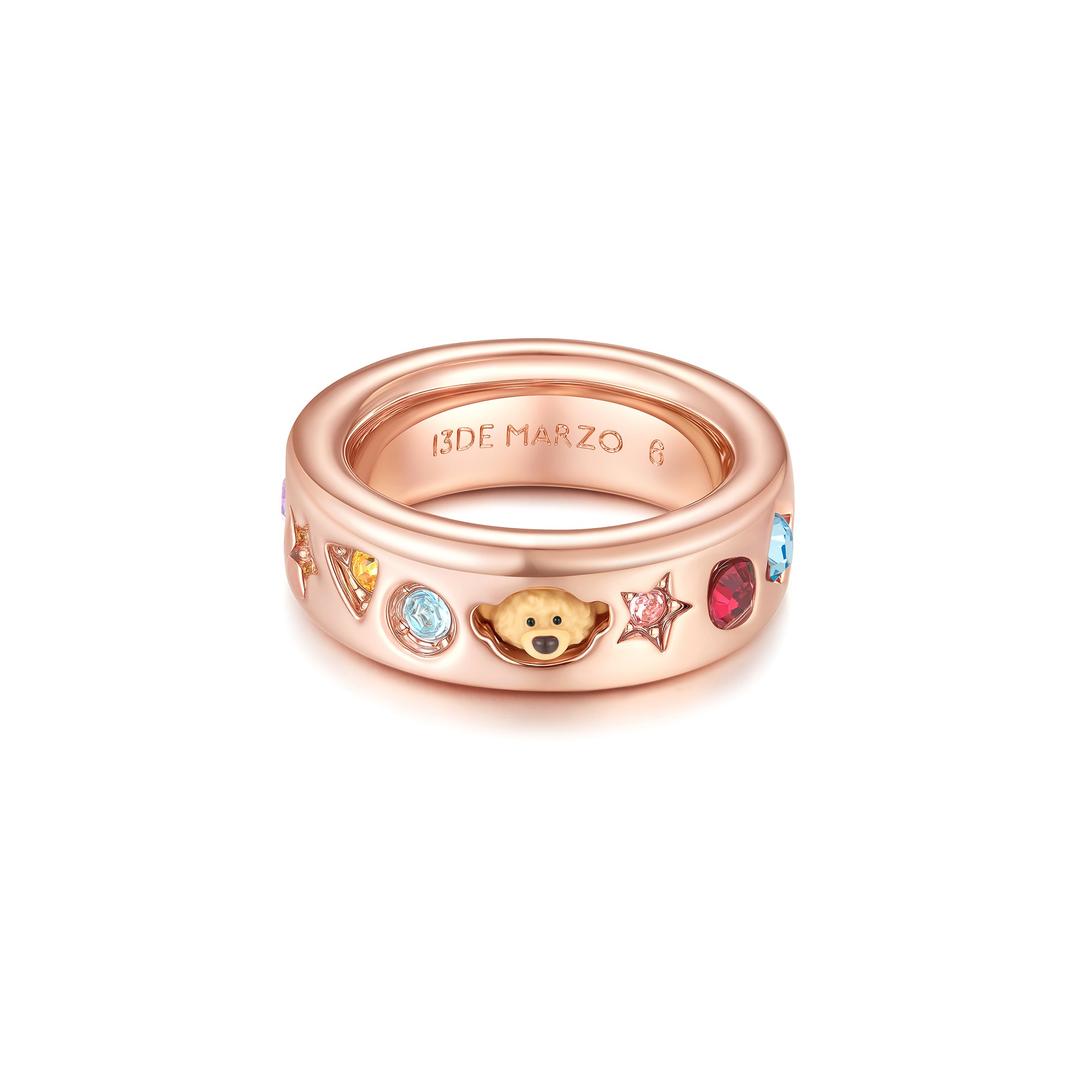 13DE MARZO Color Gems Bear Ring