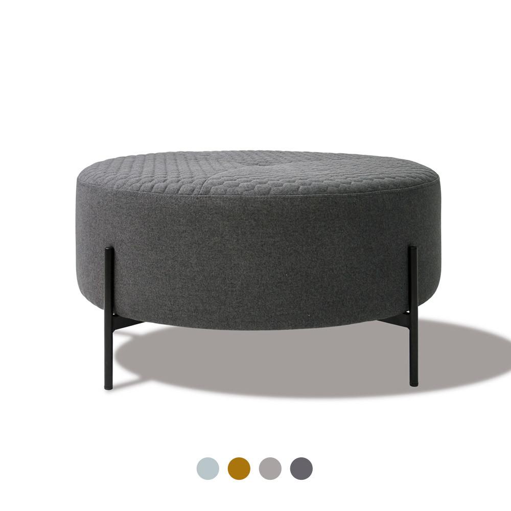 OWN394X5 패브릭 병원 매장 대기실 원형 소파 스툴 의자 / 다크그레이