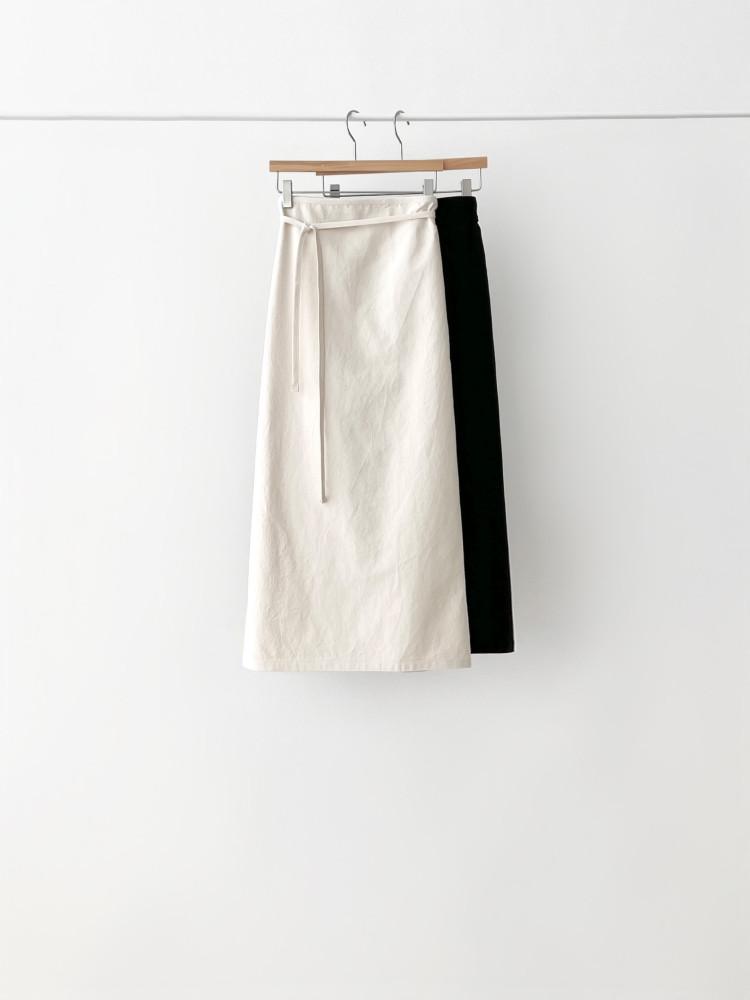 OUNCE 온스 로렌 랩 스커트 코튼 H라인 롱 sk (2col)