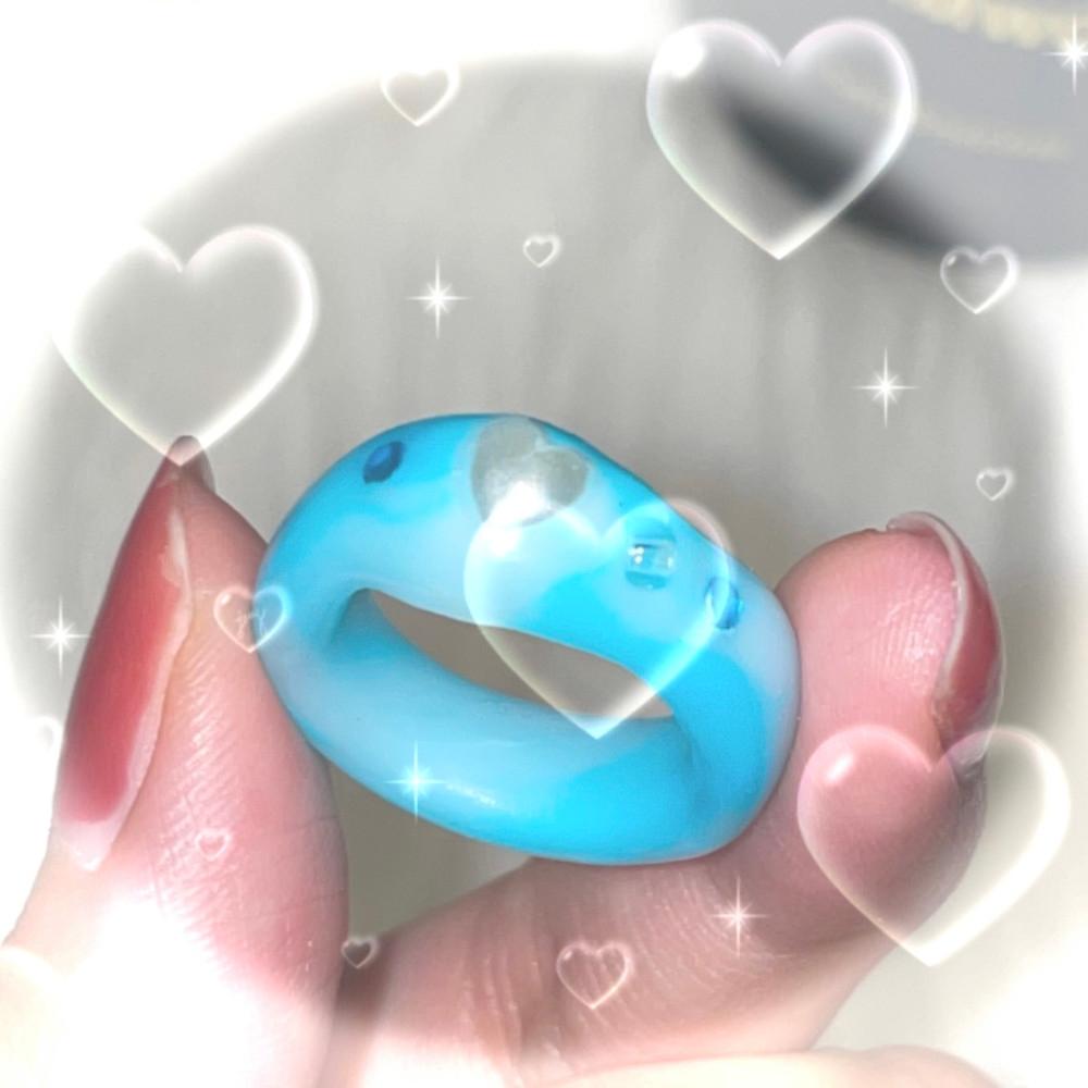 [ 카나에루 ] Milkiss Ring 💧 / 클레이링 폴리머클레이 반지 클레이반지 여름반지 키치반지