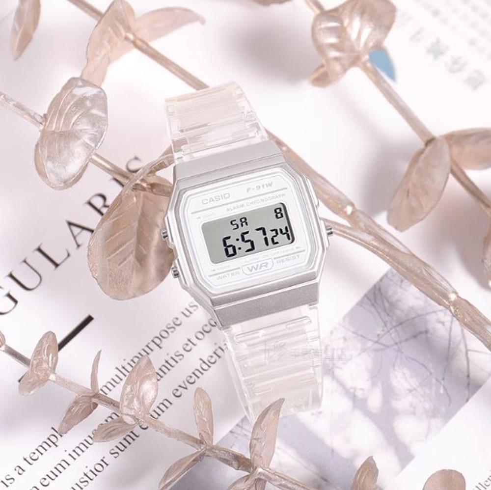 카시오 투명 클리어 젤리 디지털 전자 남여공용 커플시계