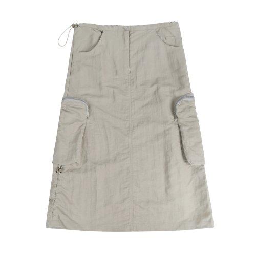 Out Pocket Long Skirts -[BEIGE]