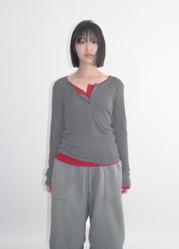 에프터먼데이 layered button-up tee (5c)