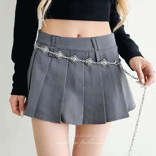 [빈티지룩]엔틱 클래식 y2k 블링블링 / 마름모-메탈체인벨트