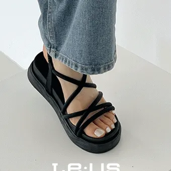 당일발송👍[MADE] 선데이 스트랩 밴딩 통굽샌들(4.5cm)