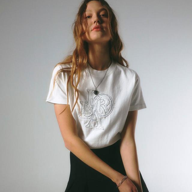 PRDA DENIM PATCH CREWNECK TEE WHITE