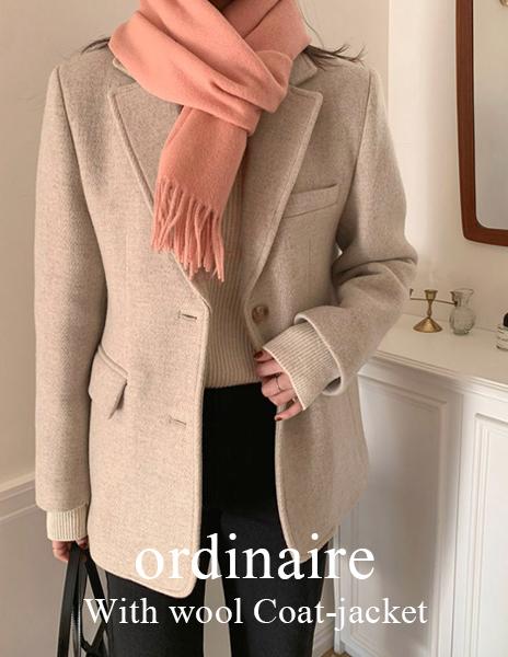 [ordinaire] 위드 울 코트자켓 (3color/S-M/1차수량당일발송)