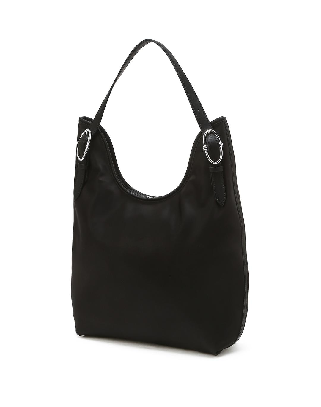 ECOLE BLACK NYLON SHOULDER BAG M
