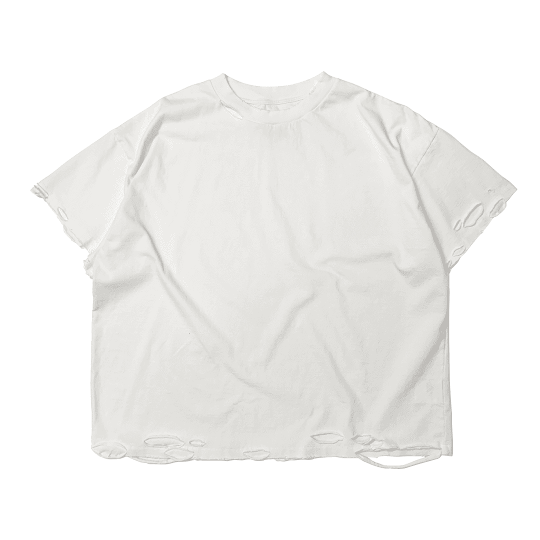 DISTRESSED REGULAR TEE - WHITE