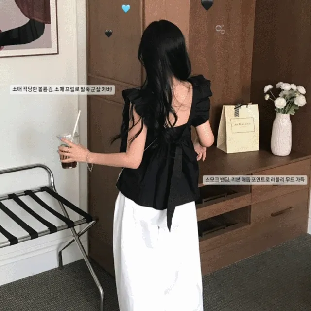 [주문폭주!!/부유방커버✨] 착한가격🤍 MD강추템 백리본 프릴 나시 여름 휴양지, 바캉스,러블리 플레어 a라인 여리블라우스