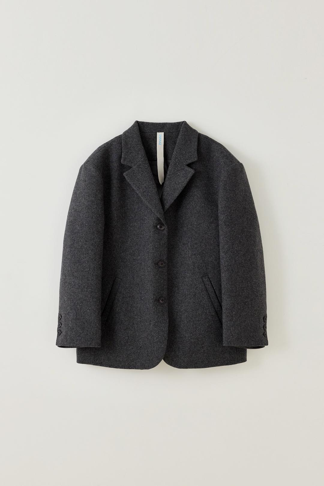 T/T Oversized quilting jacket (charcoal)