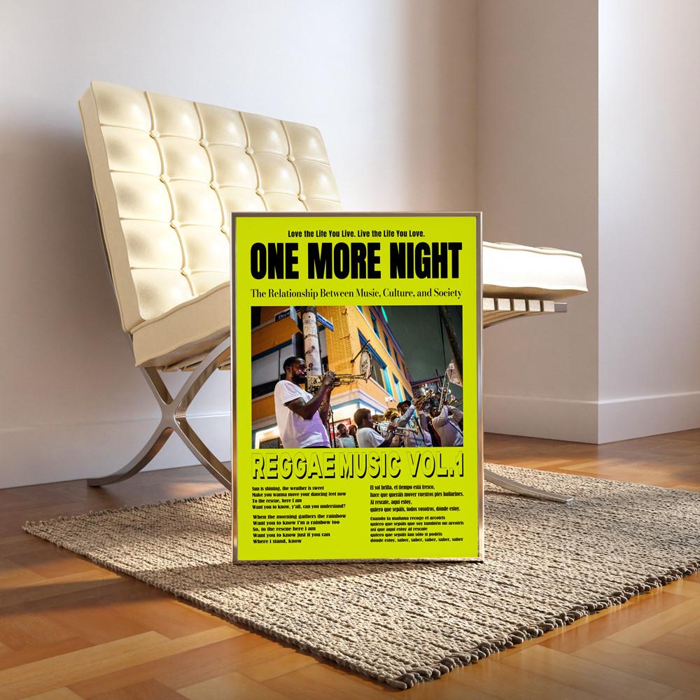 재즈 자메이카 One More Night 빈티지 대형 감성 포스터 사진 숲 풍경 바다 힙한 인테리어 포스터 액자