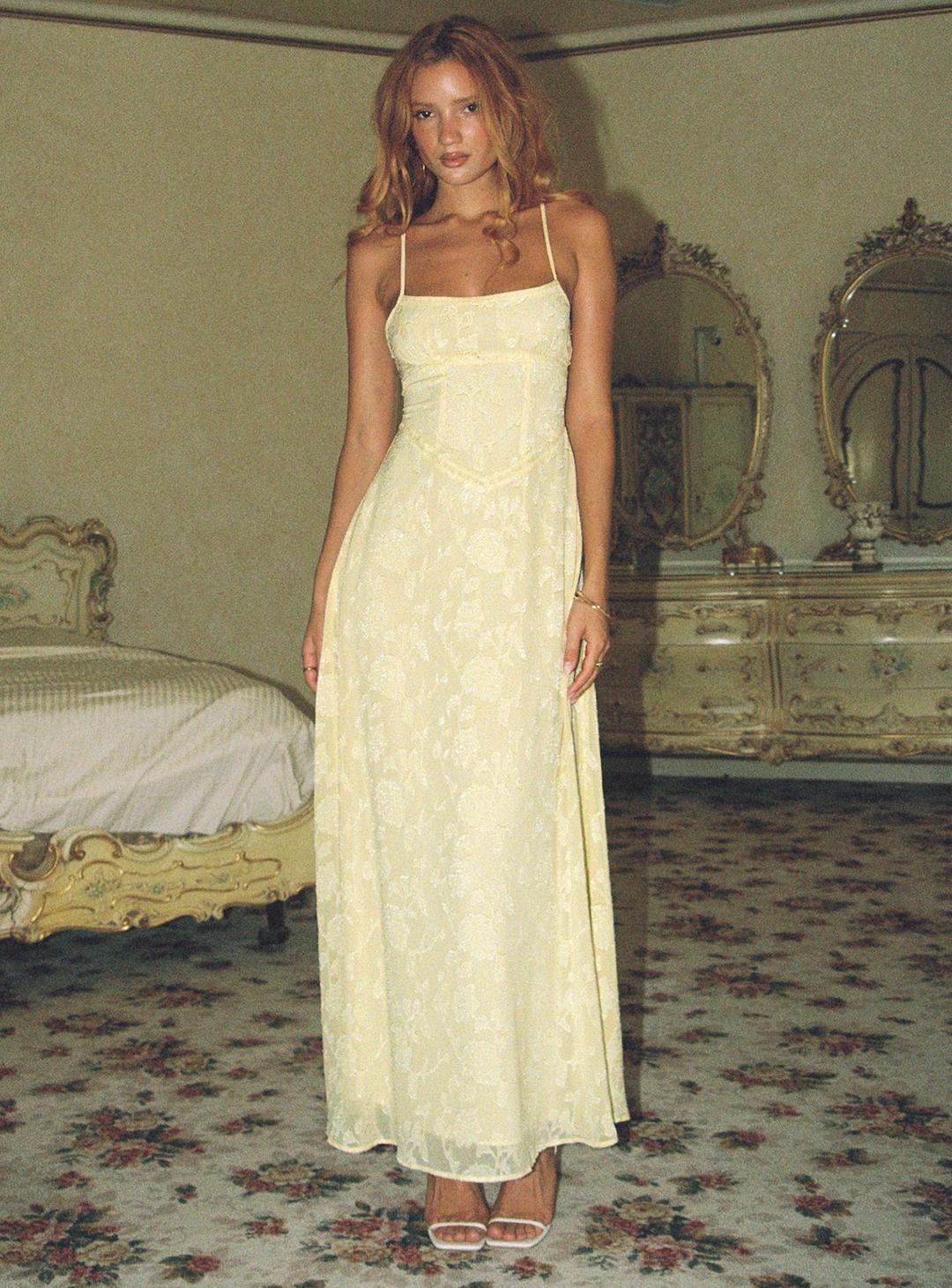 South Of France Maxi Dress Yellow - US 0 / Yellow