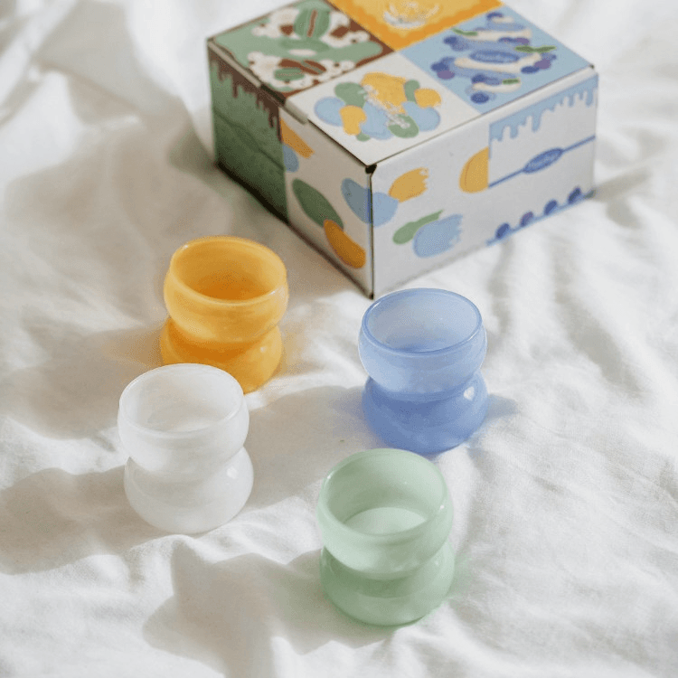 NEW [3차재입고] 뉴티지 밀크글라스 예쁜 술잔 선물 세트 (소주잔4P/맥주잔2P 2type)