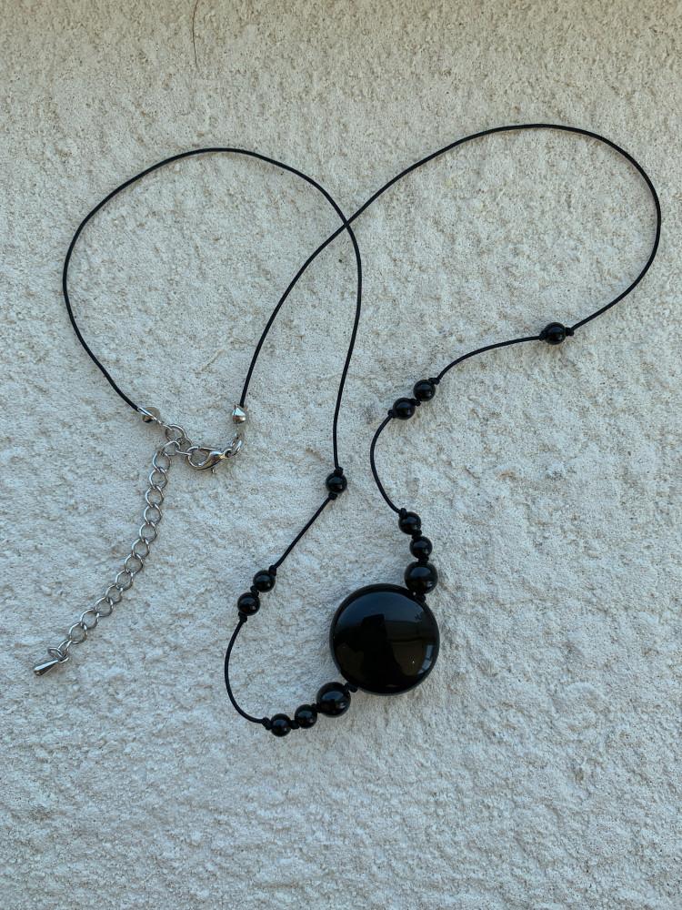black circle necklace