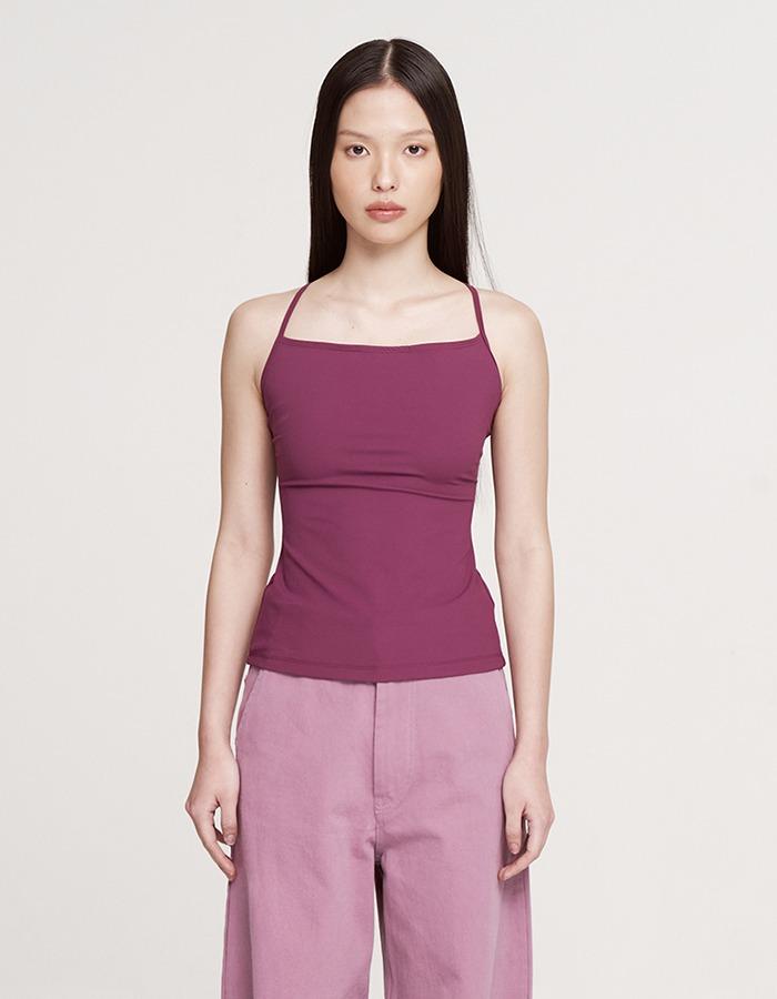 AOY) CROSSLINE TANK TOP IN GRAPE