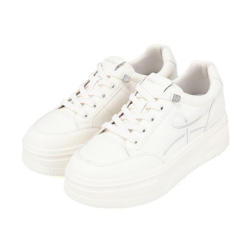 [26SS 신상]바바라 소가죽 캐주얼 몰드 칼라 포인트 여성 스니커즈 6cm_BBJ165SI