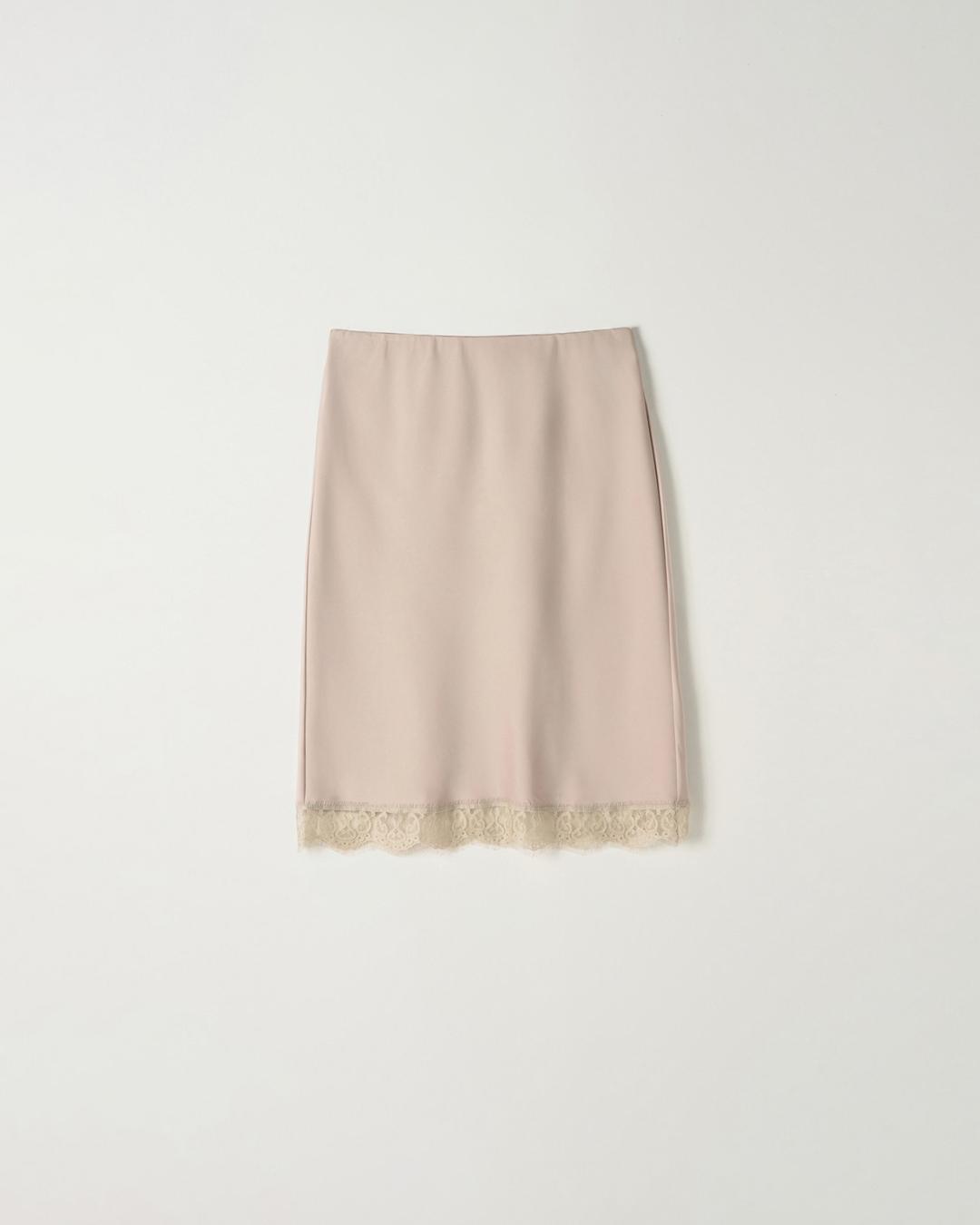 Lace Slip Skirt [MOCHA BEIGE]