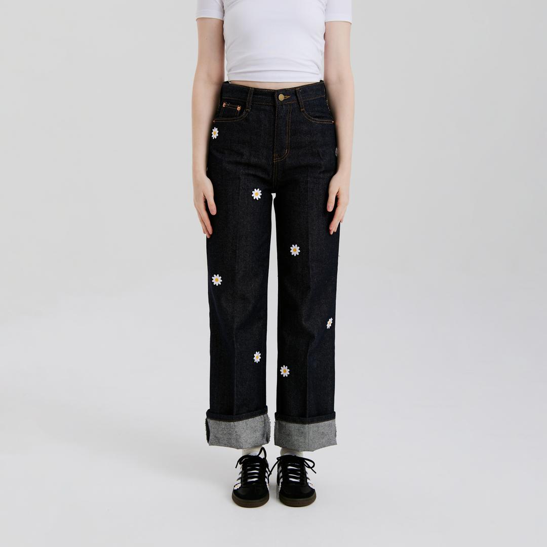 [DOSAN] 3d flower nonfade jean