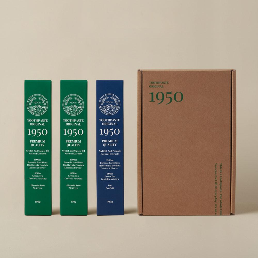 [1950][혼합세트]제주 오가닉 치약 그린2, 블루1개입