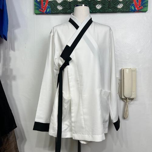 배색 남자 저고리 화이트 100