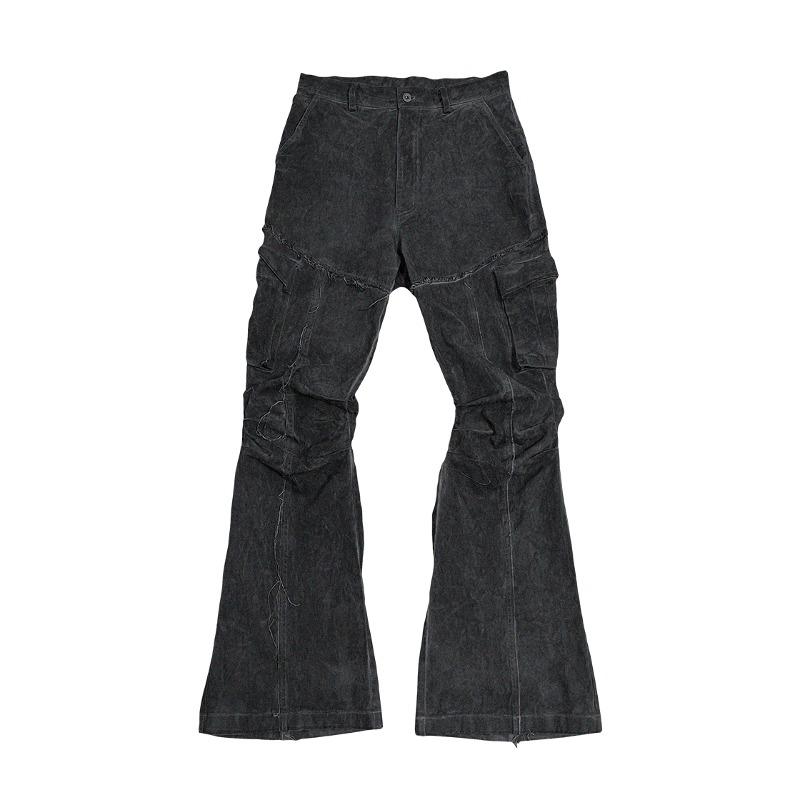 Napal flare cargo pants_Stone Black