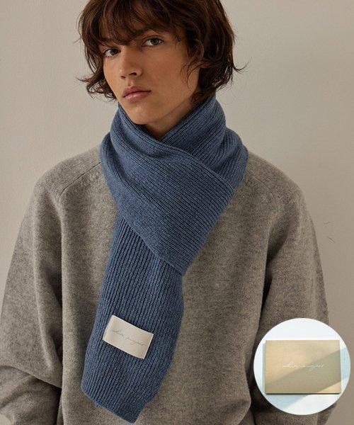 [기프트박스]_울니트 머플러_데님_남녀공용