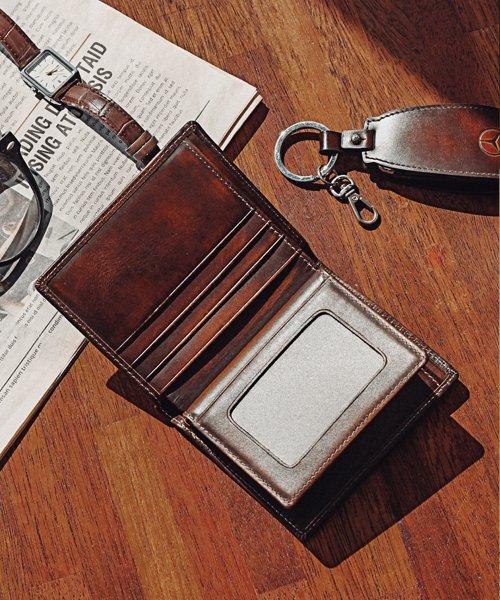 아도방 소가죽 클래식 남성 중지갑(투톤브라운)w27013