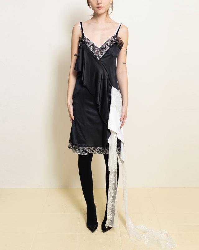 Sentimiento Black + White Midi Angel Dress