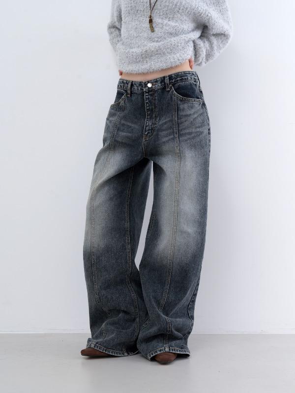 로웨어 vintage front slit denim pants