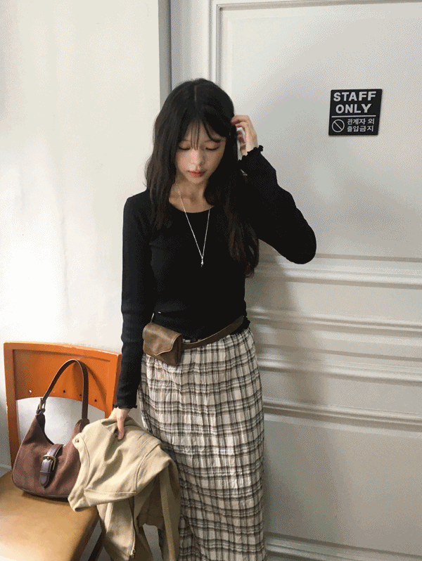 무드인슬로우 [moi,et/가을/레이어드] 웨이즈 라운드 물결티