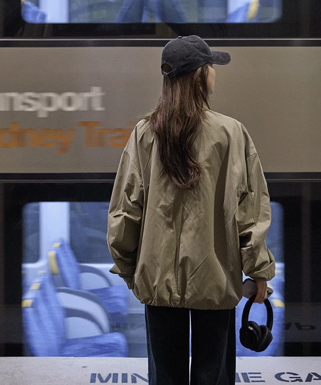 [가을기획🍁]피치 하이넥 루즈핏 야상점퍼 - 3color