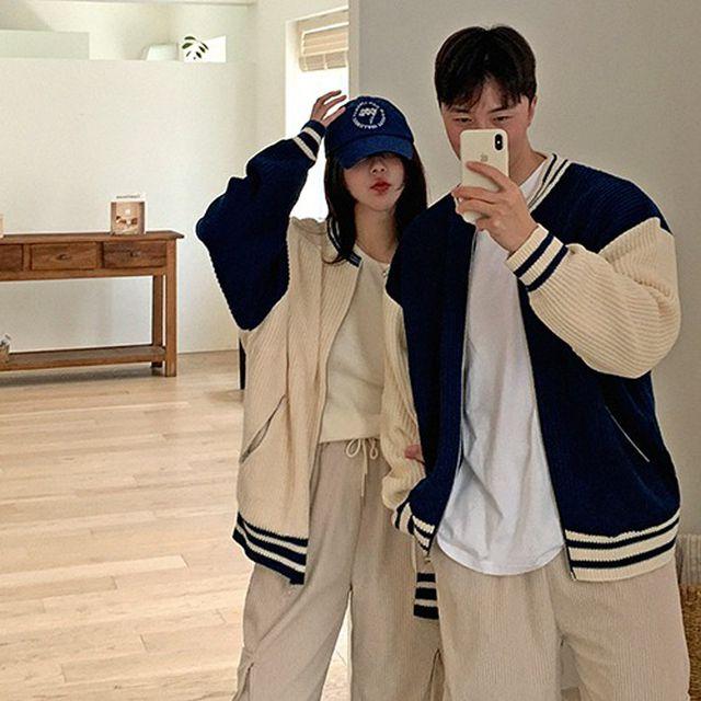 라엘 니트 바시티 집업가디건 3color