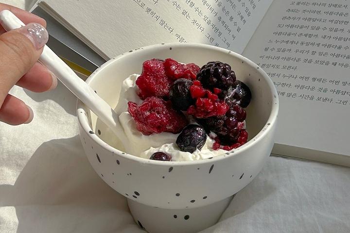 브런치 시리얼볼 스푼 세트 250ml 홈카페 디저트 요거트볼