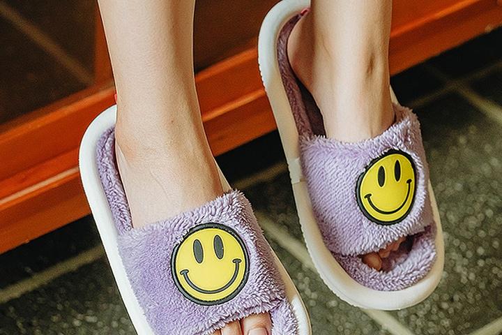 스마일 털실내화 거실화 2컬러