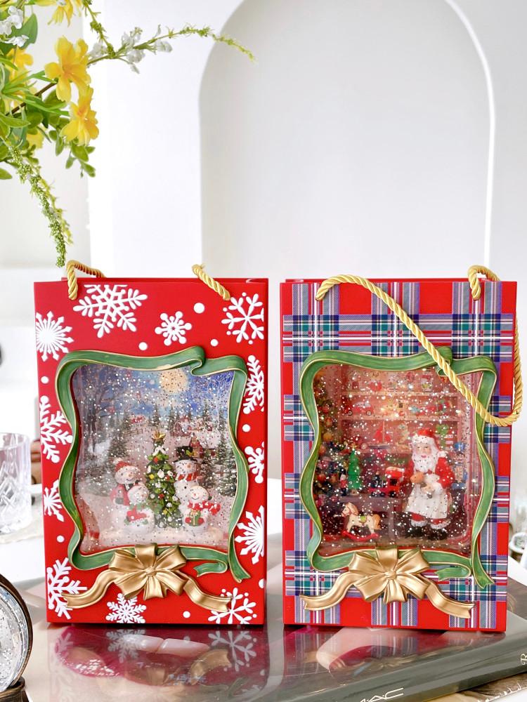 크리스마스 쇼핑백 오르골 스노우볼 워터볼 산타 눈사람 스노우볼