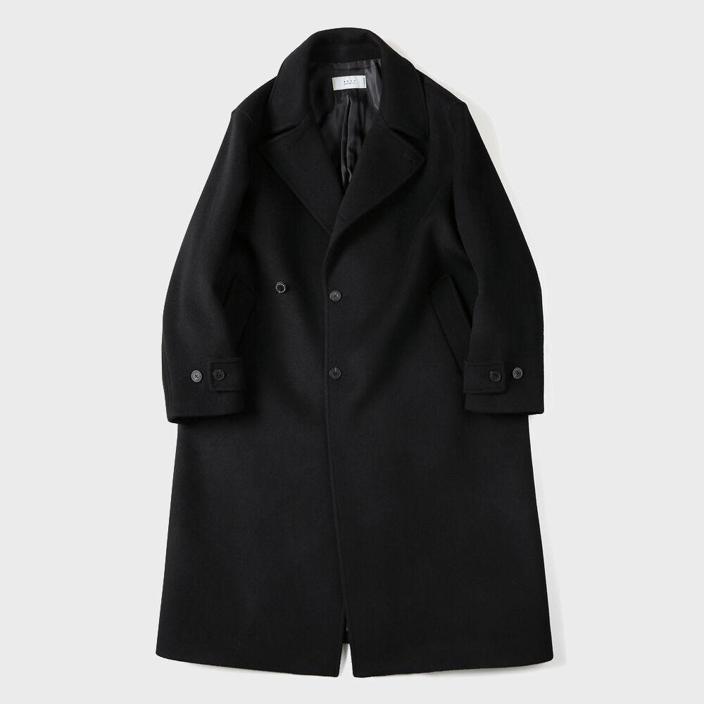 FINE MASTER WOOL DOUBLE COAT (BLACK)