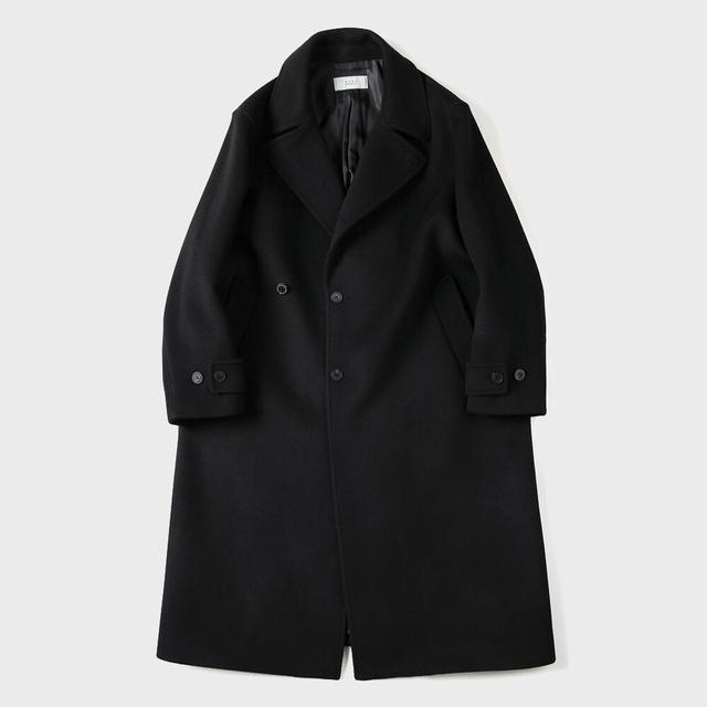 FINE MASTER WOOL DOUBLE COAT (BLACK)
