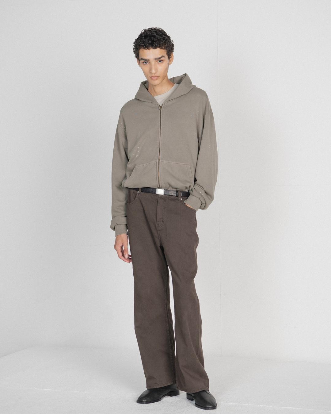 Washed Boots Cut Denim, Dark Brown