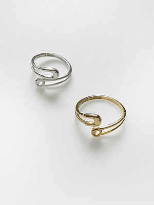 Safety  pin 925 silver Mini Ring