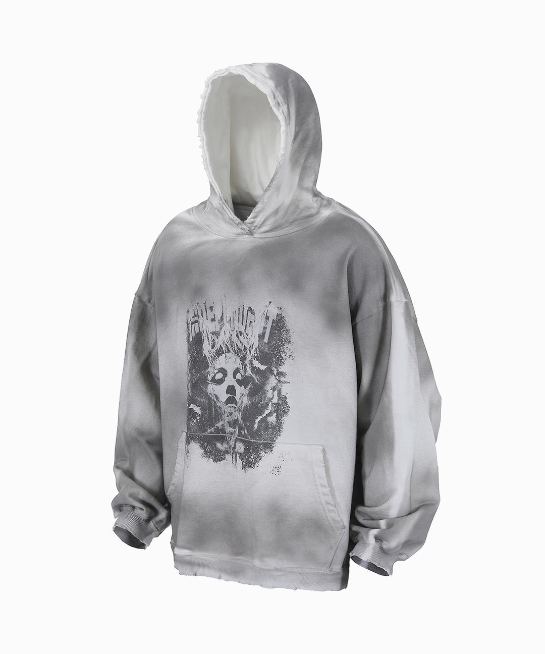 Independent washed hoodie-Dirty white