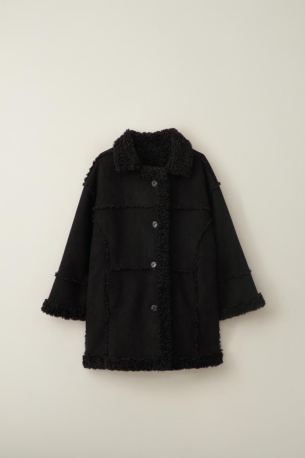 리버시블 스웨이드 퍼 자켓-블랙