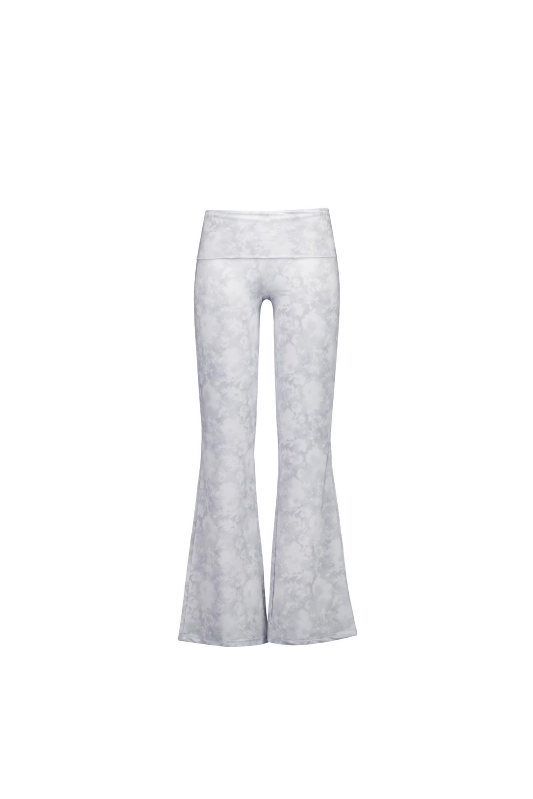FOLDOVER-WAIST FLARED PANTS (PALE GRAY)