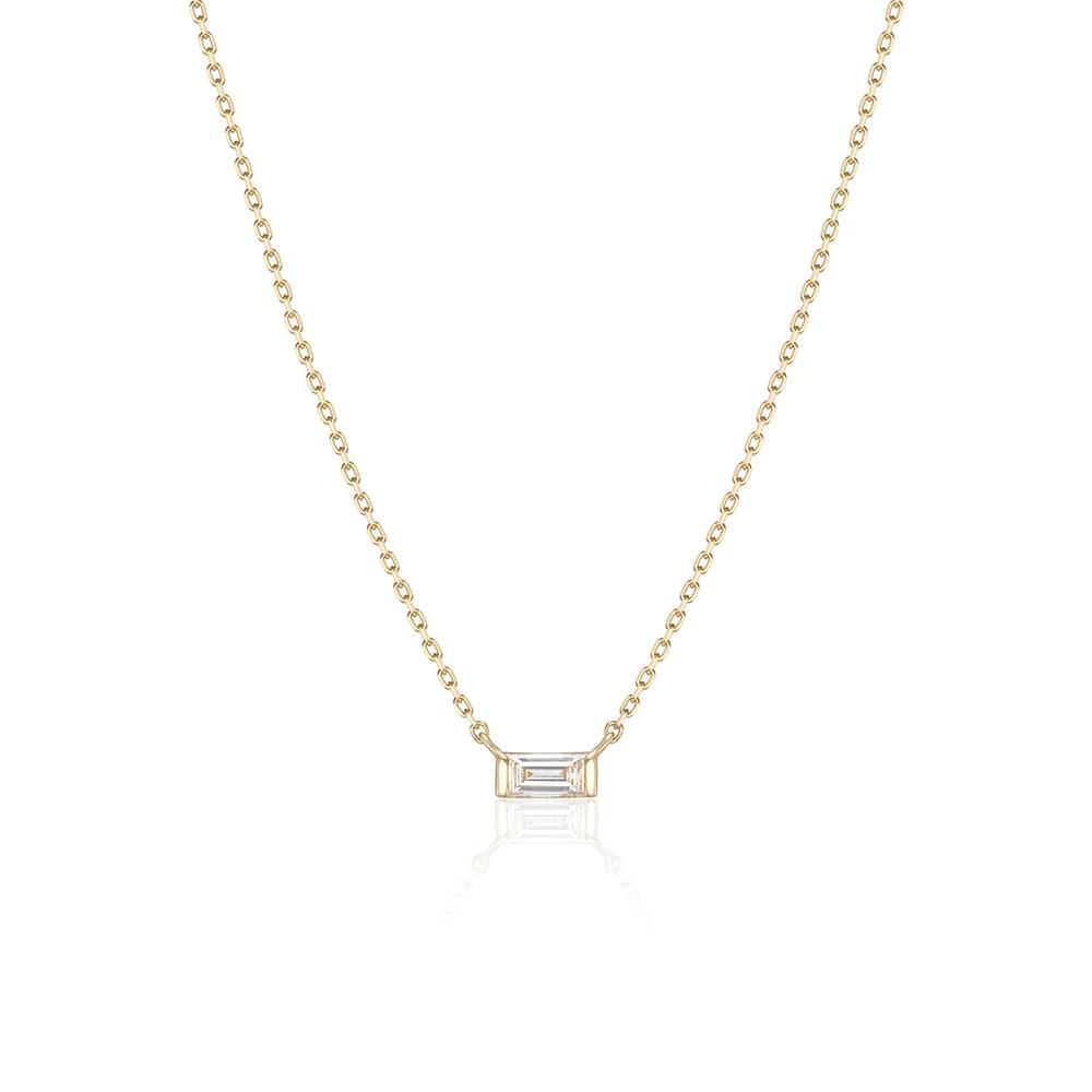 14k 다이아몬드 바게트 리니어 목걸이 (14k골드) #LCN17