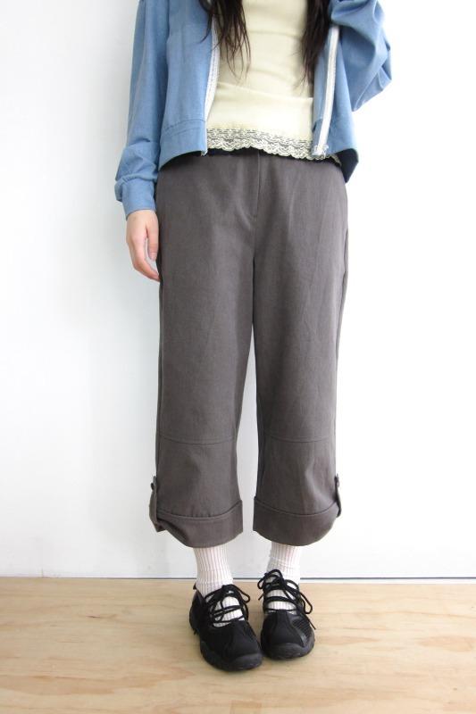 히피디피 roll-up button pants (2color)