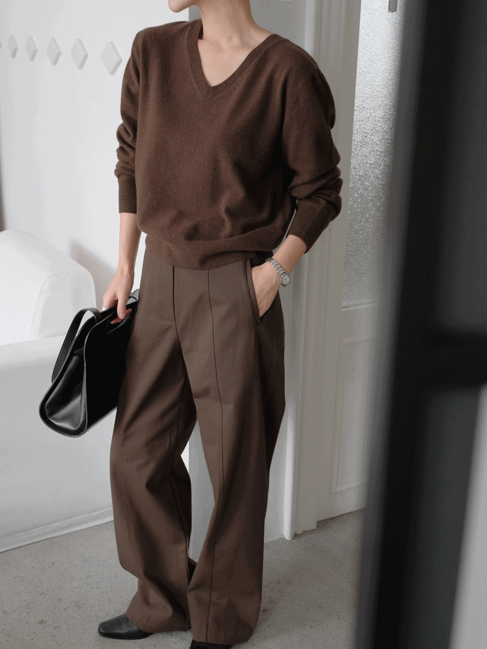 로븐 캐시 브이 니트_Roven knit