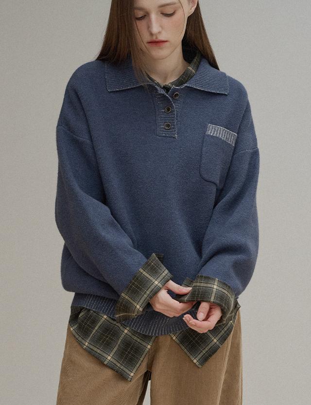 딜라인 오픈카라 루즈핏 니트 78991