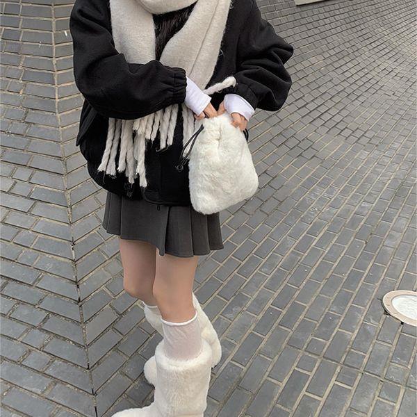 시어 밍크 퍼 어그 부츠