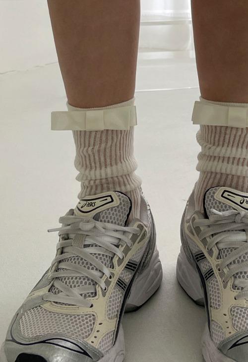 ribbon see through socks
